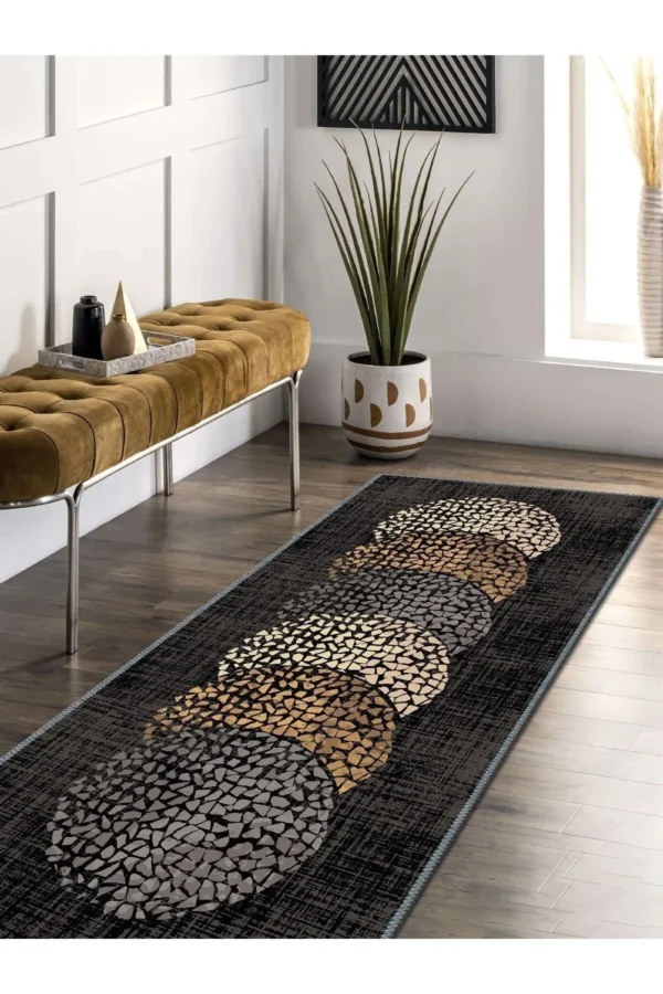 Abstract Mosaic Circle Rug